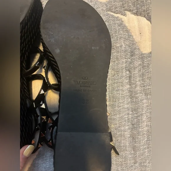 Valentino Garavani ROCKSTUD ANKLE STRAP WEDGE SANDALS 38 - Picture 10 of 12